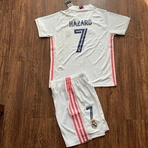 Adidas Real Madrid Hazard #7 Soccer Jersey & Shorts Set XL New - Picture 3 of 6